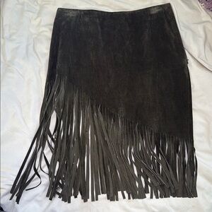 Bebe dark green Suede Skirt